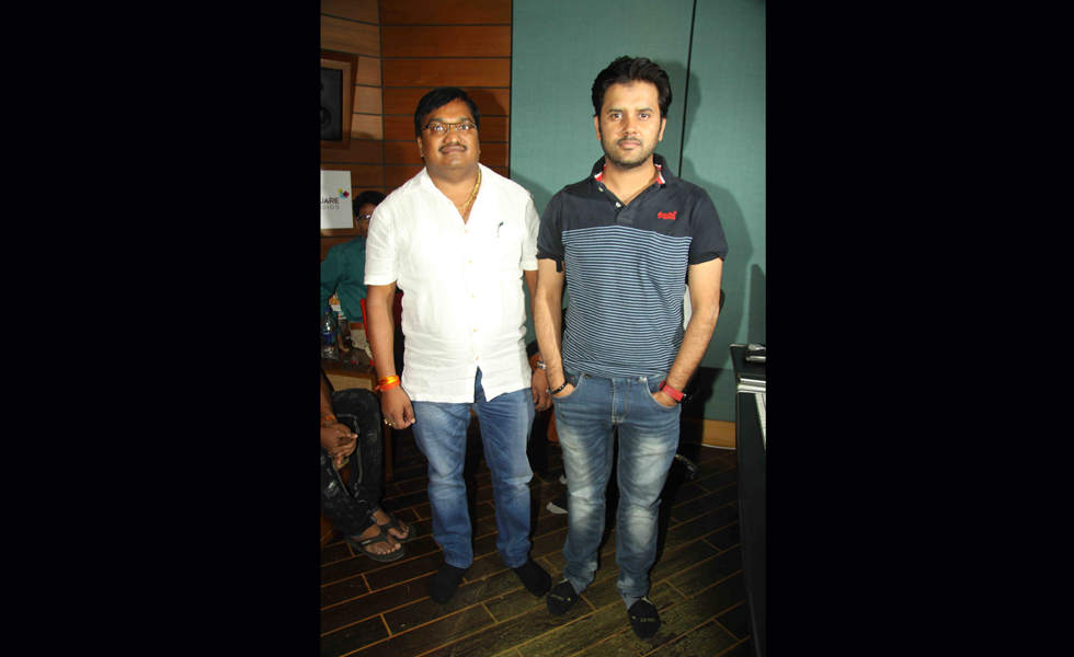 Amrendra Verma (Producer, Agrim Media Entertainment) with Singer Javed Ali at the song recording of album SHAMBO