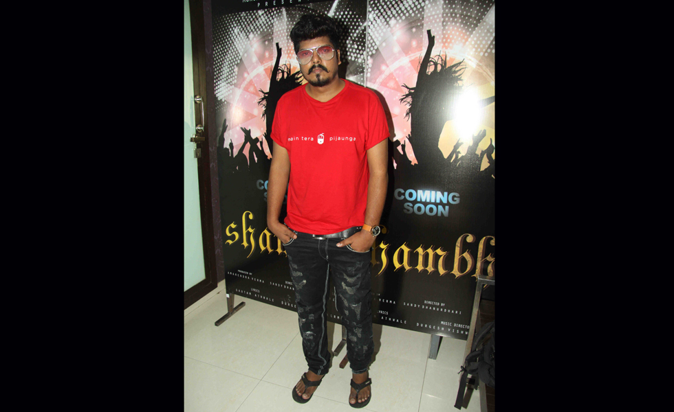  Video director Sandy Dhanurdhari at the song recording of his album SHAMBO song sung by Singer Javed Ali