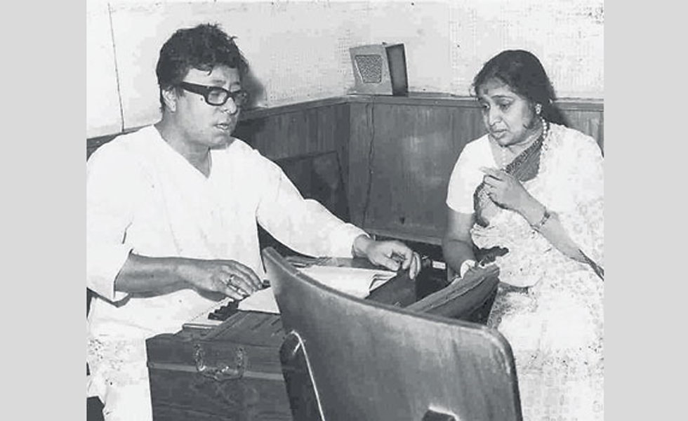 Asha with husband RD Burman